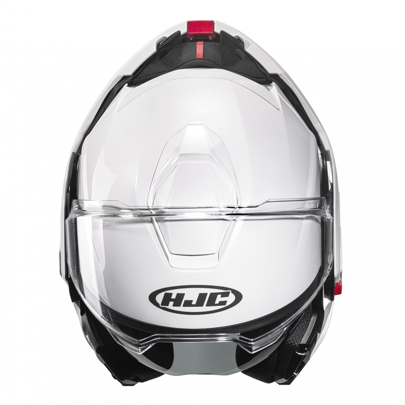 HJC I100 Solid perlamutra balta flip-up motocikla ķivere