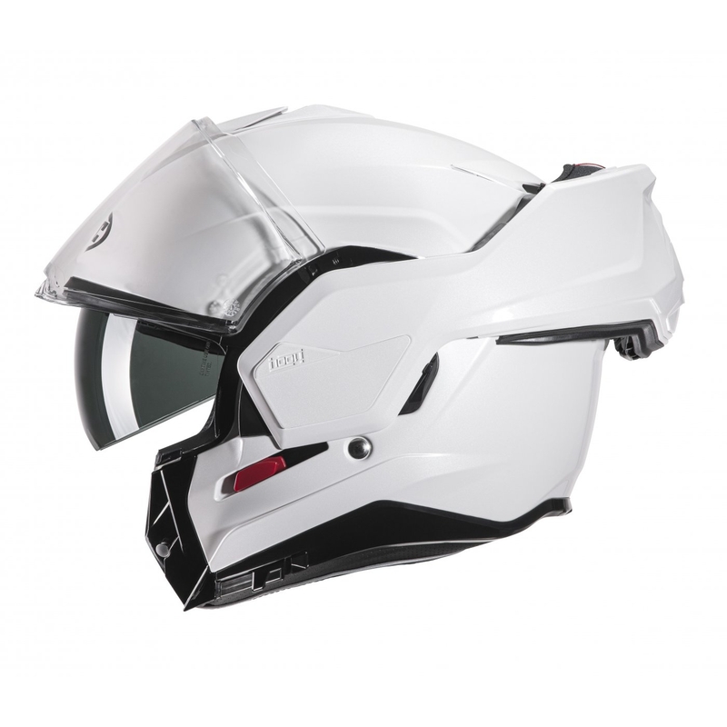 HJC I100 Solid perlamutra balta flip-up motocikla ķivere