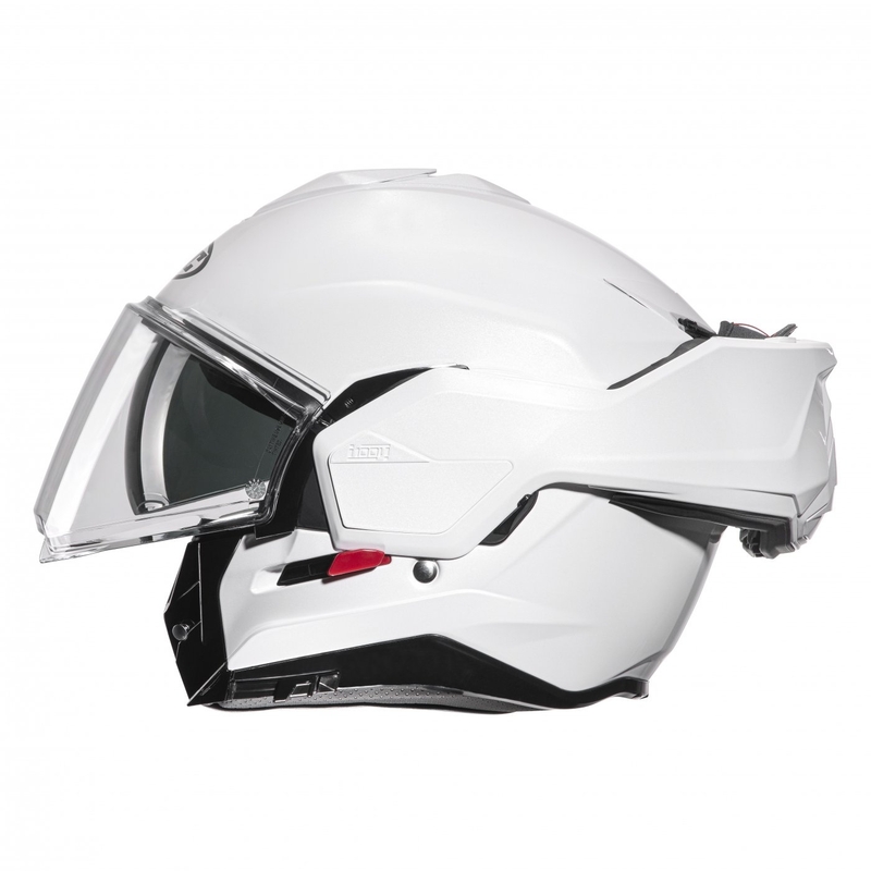 HJC I100 Solid perlamutra balta flip-up motocikla ķivere