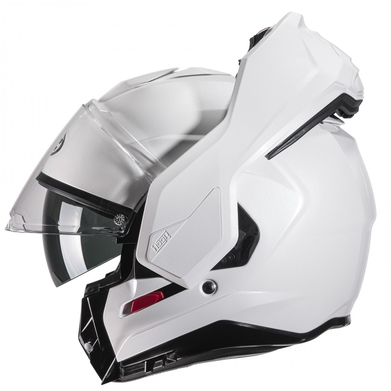 HJC I100 Solid perlamutra balta flip-up motocikla ķivere