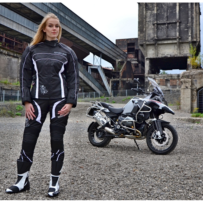 Sieviešu motocikla kostīms RSA SW-01 balts - 2 gabali izpārdošana