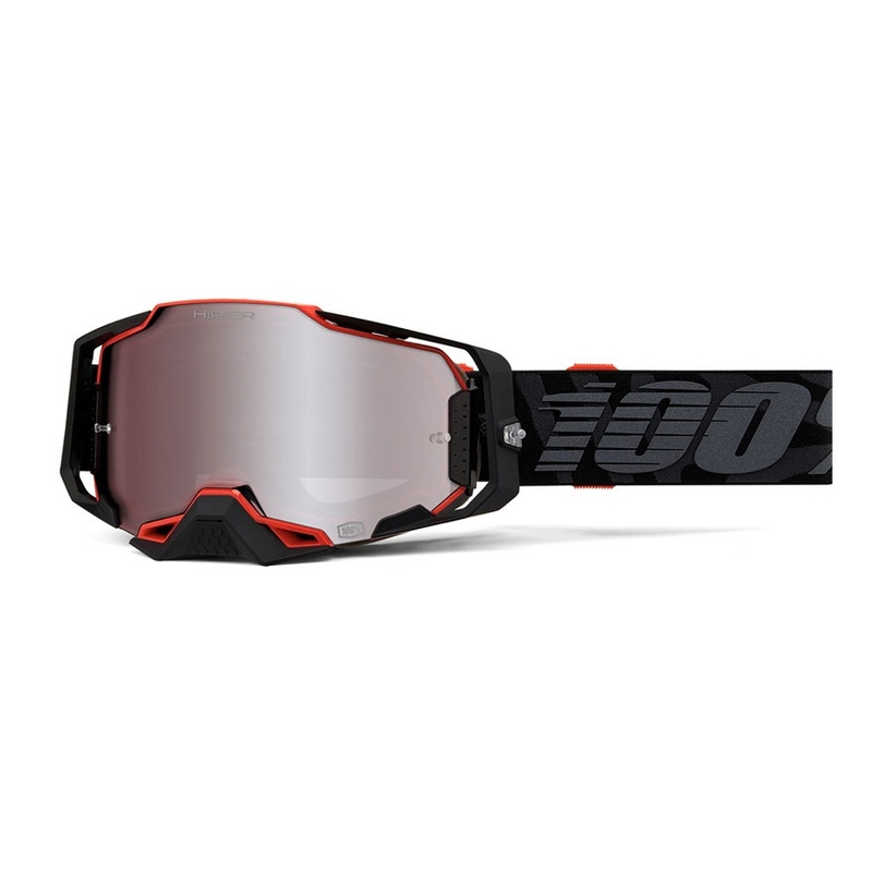 Motokrosové brýle 100% ARMEGA Renen HIPER červeno-černé camo (stříbrné plexi)