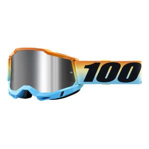Motokrosa brilles 100% ACCURI 2 Sunset blue-yellow-orange (sudraba pleksi)
