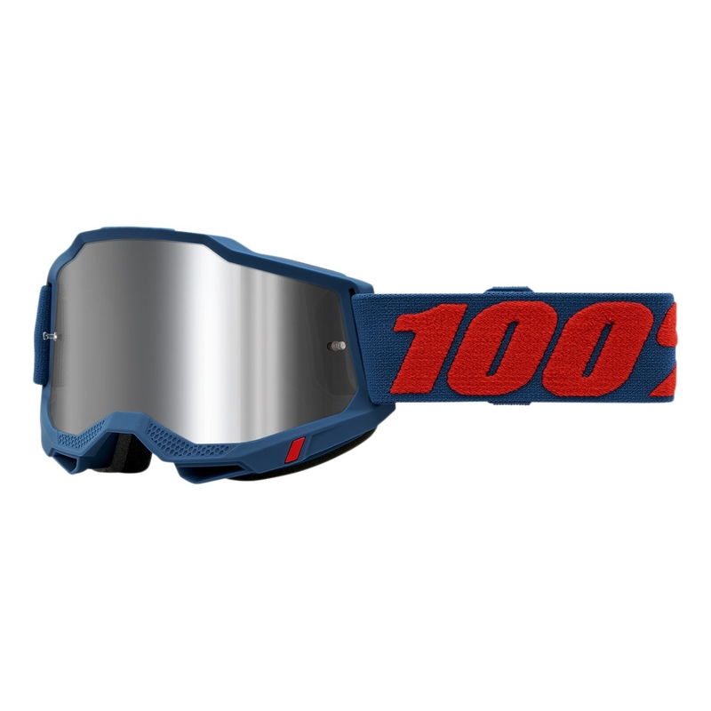 Motokrosa brilles 100% ACCURI 2 Odeon sarkani-zilas (sudraba pleksi)