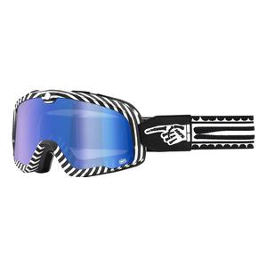 Brilles 100% BARSTOW Death Spray white-black (blue plexi)