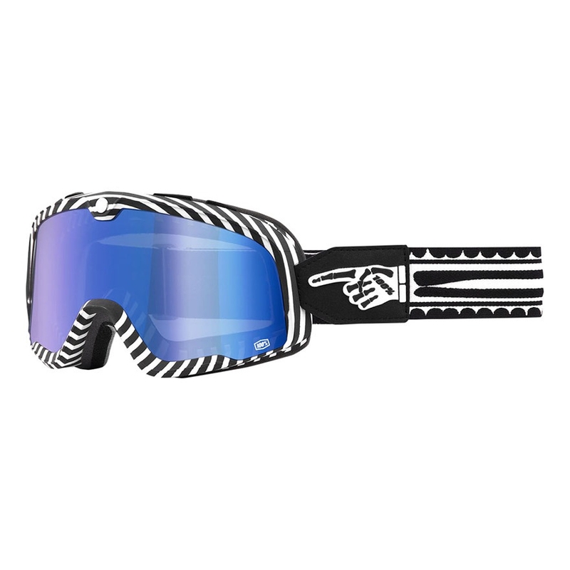 Brilles 100% BARSTOW Death Spray white-black (blue plexi)