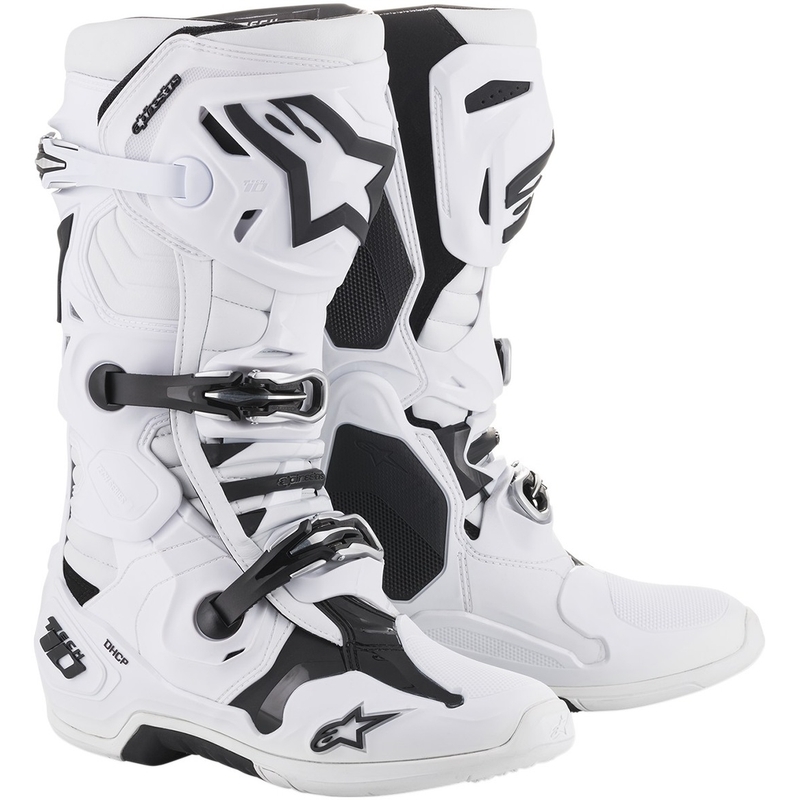 Alpinestars Tech 10 motociklu zābaki balti
