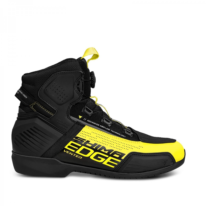 Shima Edge Vent melni-fluo dzelteni motocikla zābaki