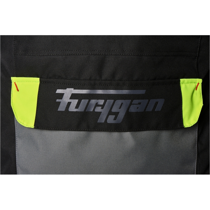 Furygan Apalaches melnā-fluo dzeltenā motocikla jaka