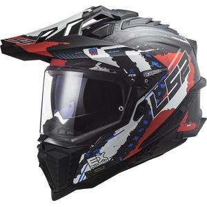 Enduro ķivere LS2 MX701 Explorer C Extend melns-zils-sarkans
