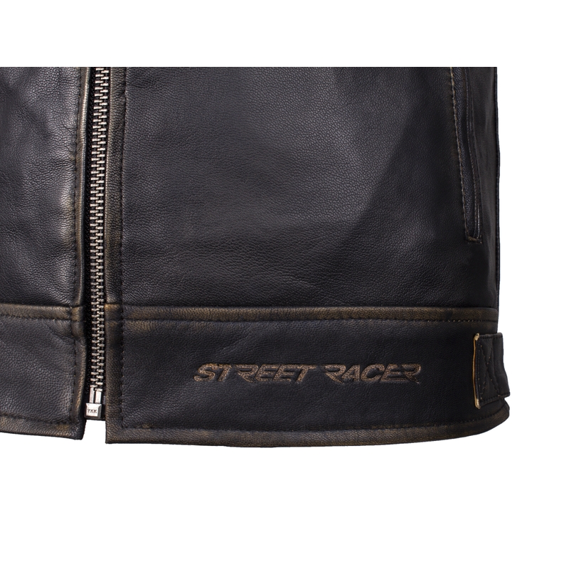Street Racer Tribe Retro brūna motocikla jaka