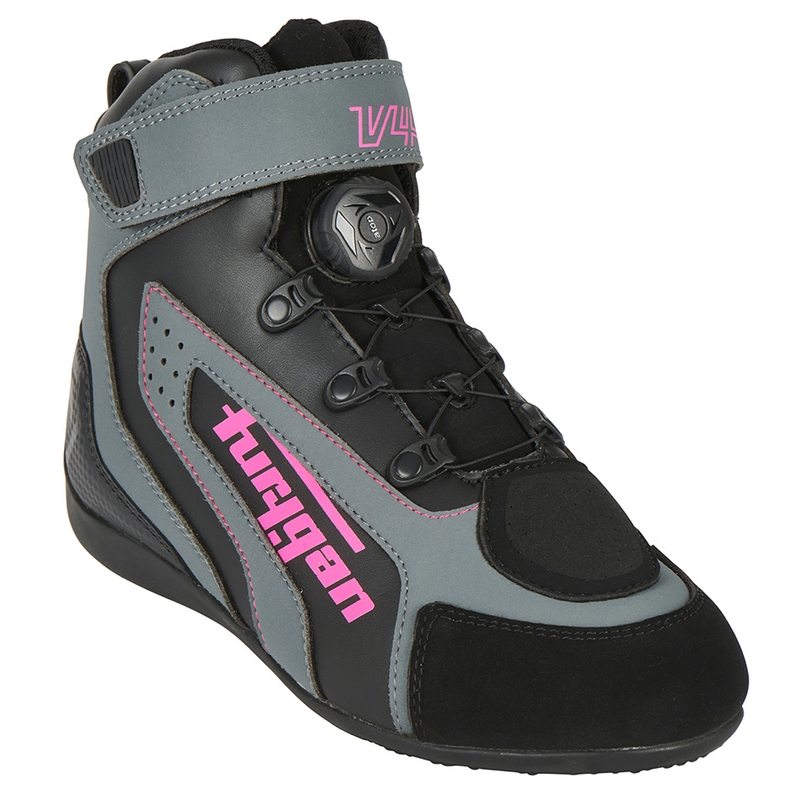 Sieviešu Furygan V4 Easy D3O Black-Grey-Pink Motociklu zābaki