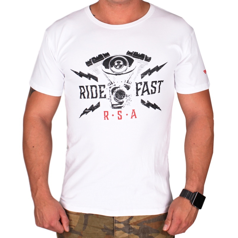 T-krekls RSA Ride Fast white izpārdošana
