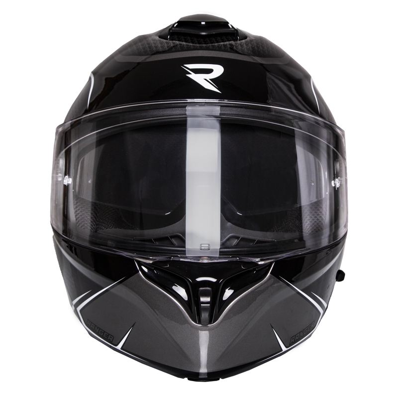 Vyklápěcí přilba na motorku Street Racer Ranger černo-bílá