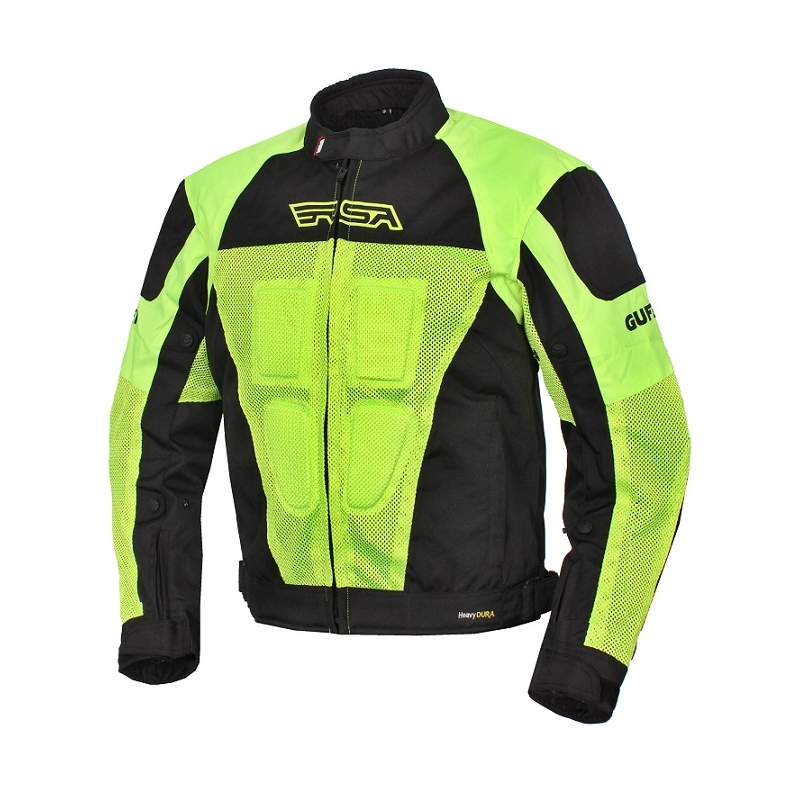 Bunda na motorku Guff černo-fluo žlutá výprodej