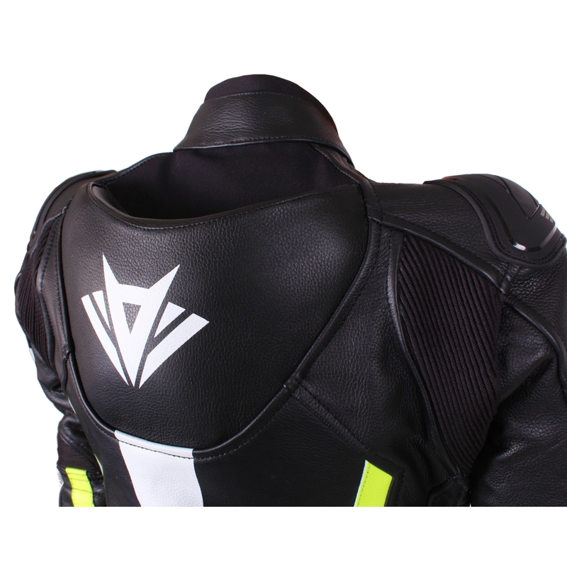 Sieviešu RSA Virus melns-balts-fluo dzeltens motocikla kombinezons izpārdošana