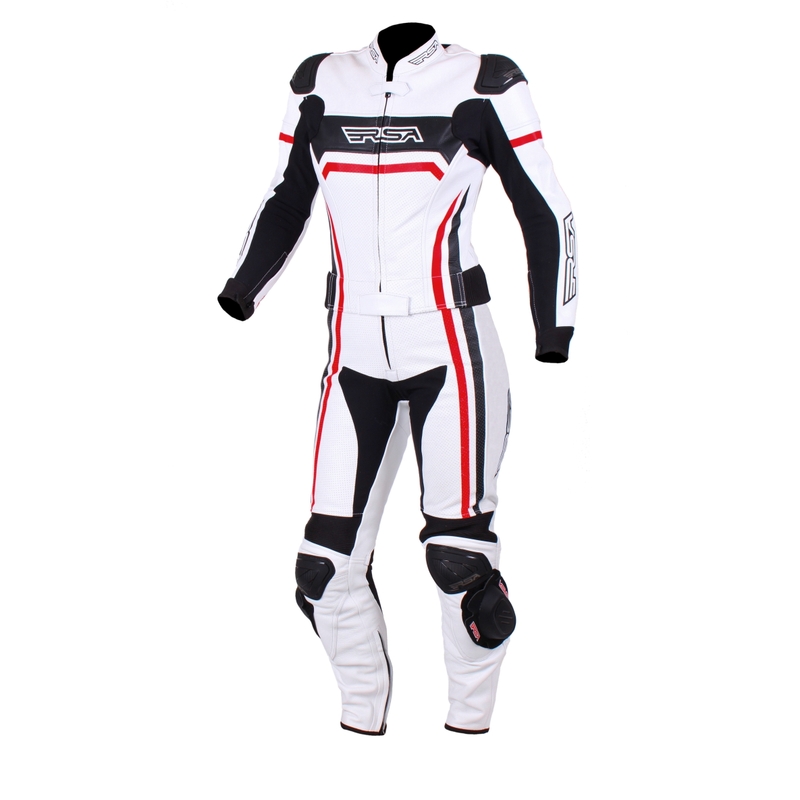 Dámská kombinéza na motorku RSA Virus bílo-černo-červená výprodej