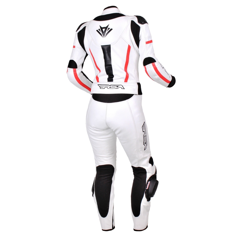 Dámská kombinéza na motorku RSA Virus bílo-černo-červená výprodej