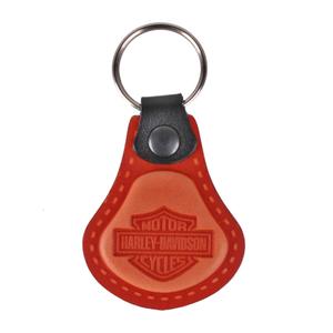 Ādas atslēgu piekariņš Harley Davidson oranžs