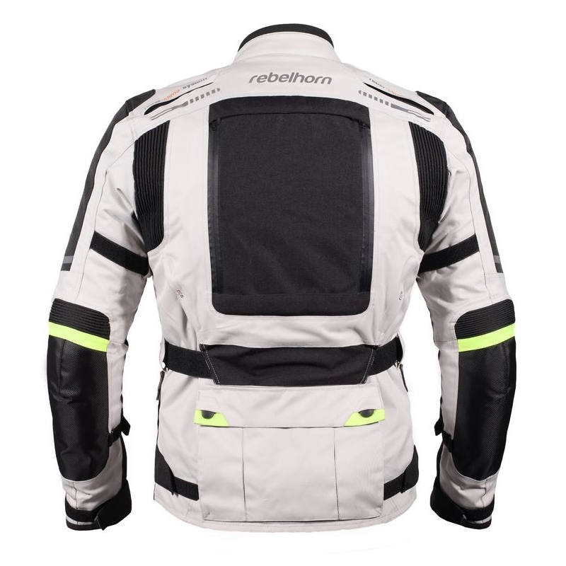 Moto bunda Rebelhorn Hiker Pro šedo-černo-fluo žlutá