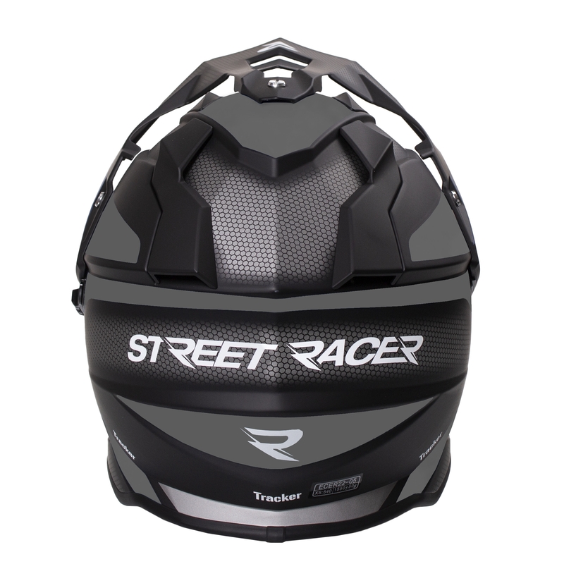 Enduro ķivere Street Racer Tracker melns-pelēks