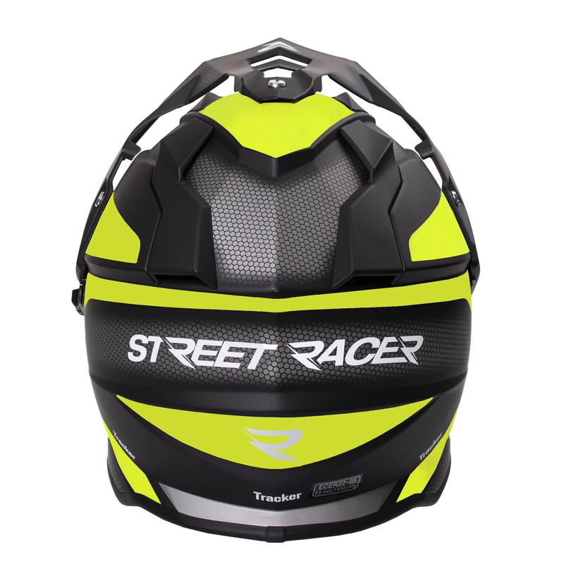 Enduro ķivere Street Racer Tracker melns-fluo dzeltens