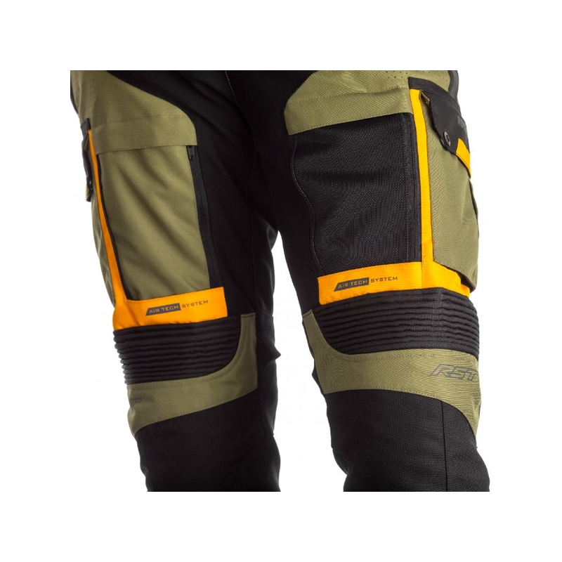 Kalhoty na motorku RST Pro Series Adventure-X CE černo-zeleno-oranžové výprodej