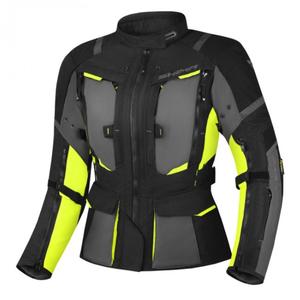Sieviešu motocikla jaka Shima Hero 2.0 Black-Gray-Fluo Yellow Motocikla jaka sievietēm