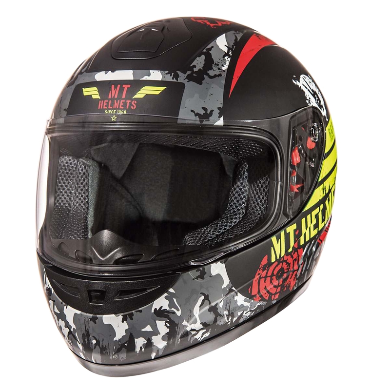 Dětská integrální přilba MT Thunder Sniper černá matná-fluo žlutá