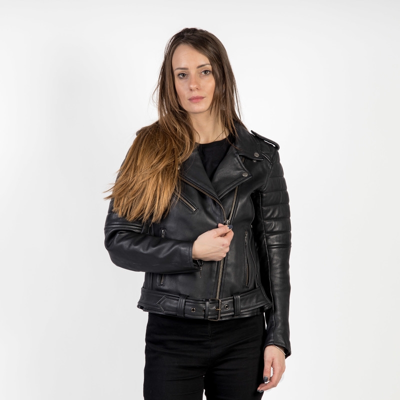 Dámská bunda na motorku Ozone Ramones Modern černá výprodej