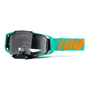 Motokrosa brilles 100% ARMEGA Clark turquoise (caurspīdīgs pleksi)