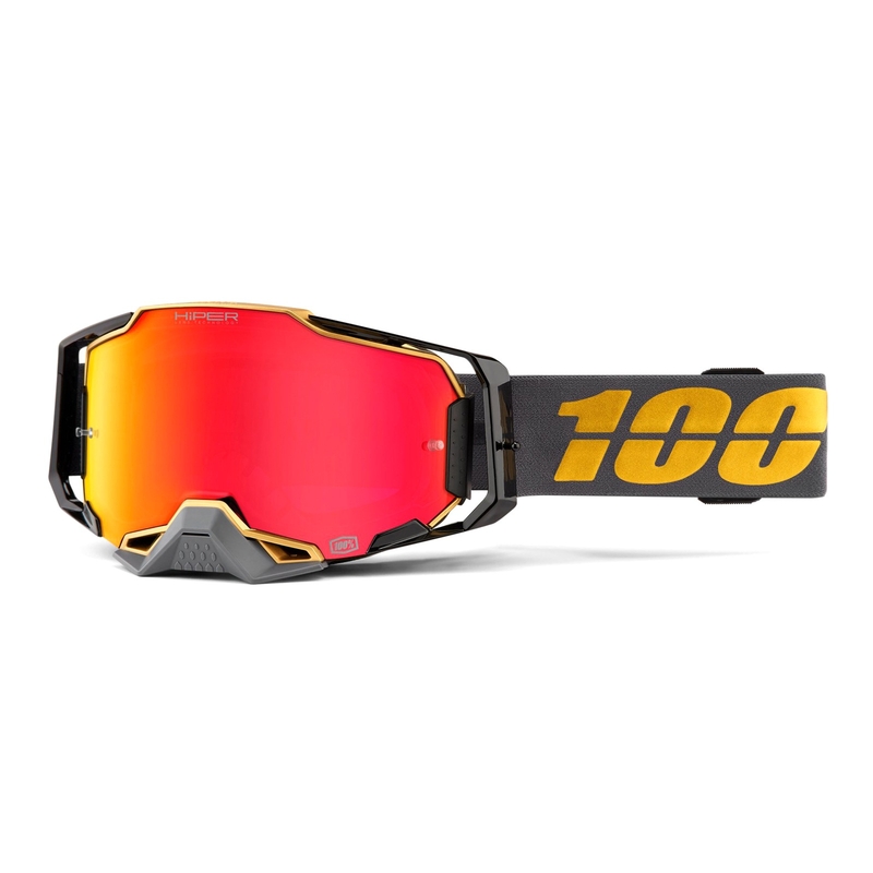 Motokrosové brýle 100% ARMEGA Falcon 5 HIPER šedé (červené zrcadlové plexi)