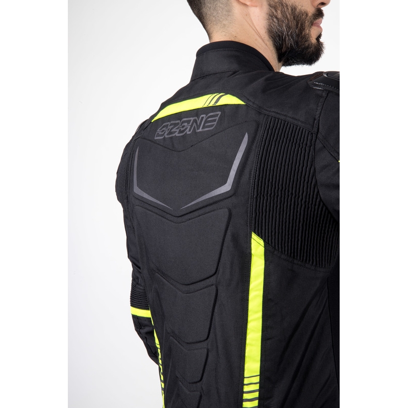 Ozone Pulse melna-fluo dzeltena motocikla jaka