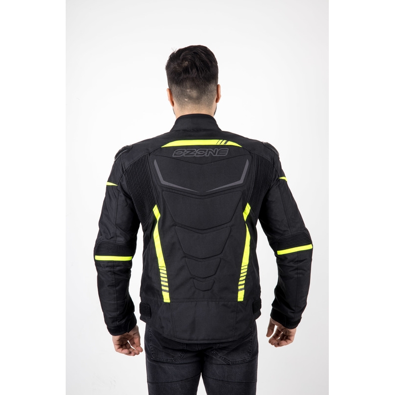 Ozone Pulse melna-fluo dzeltena motocikla jaka