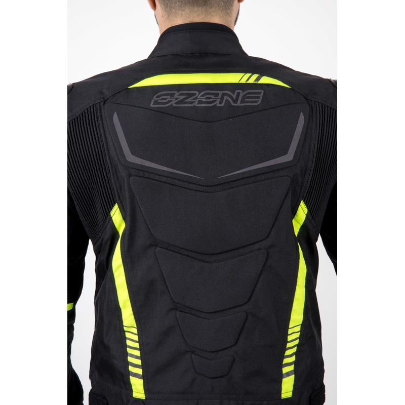 Ozone Pulse melna-fluo dzeltena motocikla jaka
