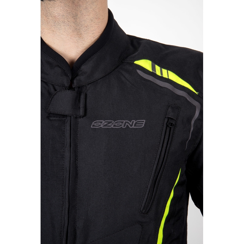 Ozone Pulse melna-fluo dzeltena motocikla jaka