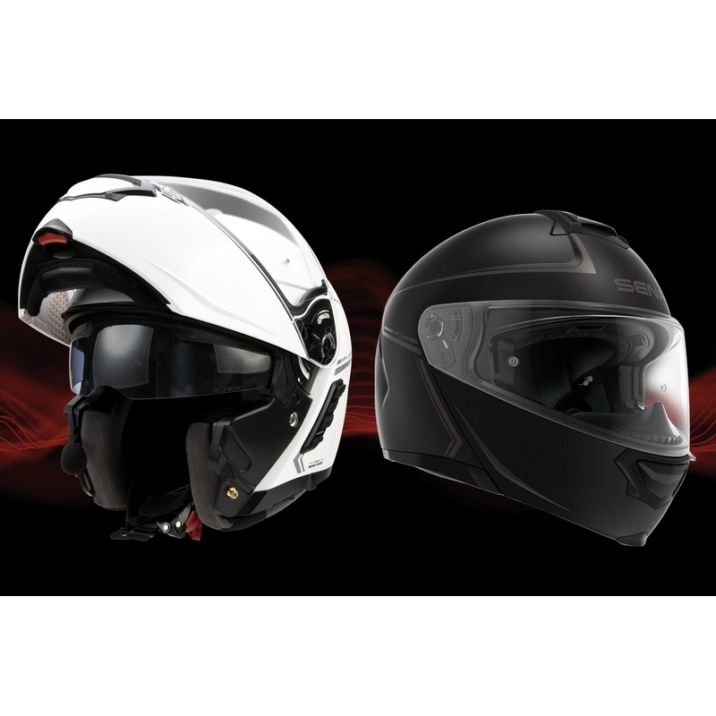 Vyklápěcí přilba na motorku s Mesh headsetem SENA Impulse bílá lesklá výprodej