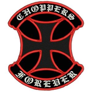 Patch Choppers vairogs sarkans - liels