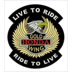 Patch Live to Ride Gold Wing - liels