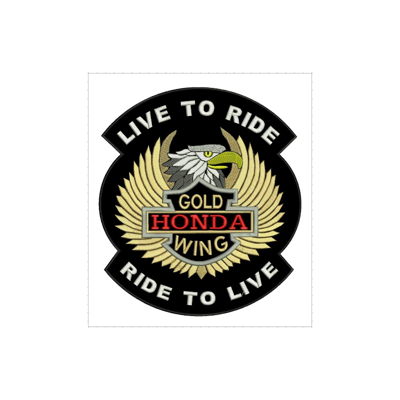 Patch Live to Ride Gold Wing - liels
