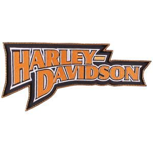 Patch Harley Davidson uzraksts oranžs - liels