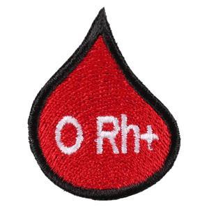 Plāksteris ar asins grupas pilienu 0 Rh+