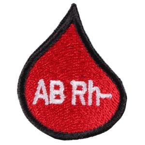Plāksteris ar asins grupas pilienu AB Rh-