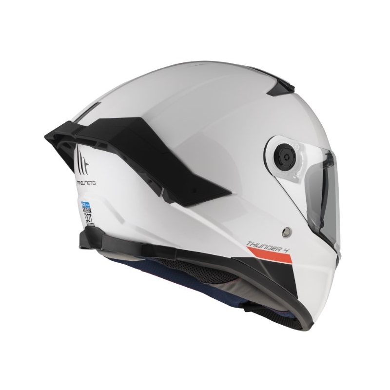Pilna izmēra motocikla ķivere MT FF118SV Thunder 4 SV pērļu balta