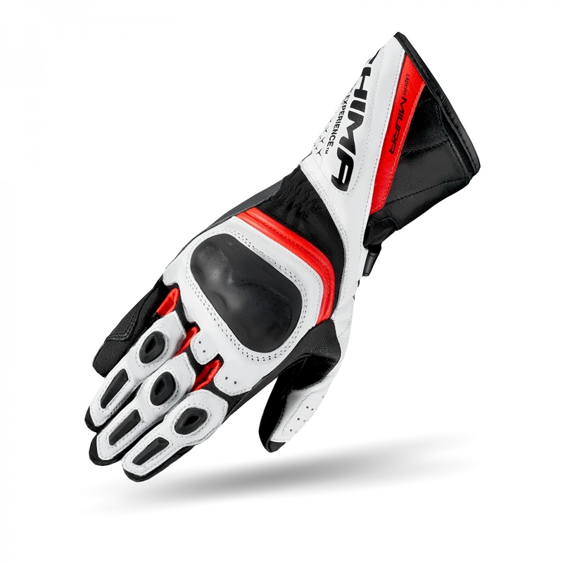 Sieviešu Shima Miura Black-White-Fluo Red motocikla cimdi