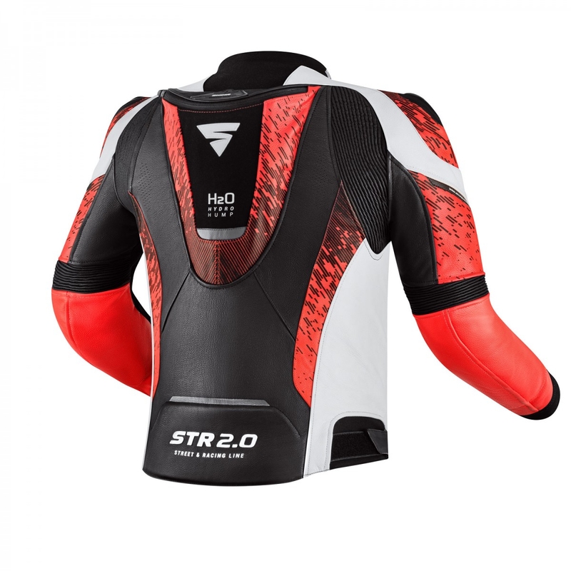 Shima STR 2.0 melns-balts-fluo sarkana motocikla jaka