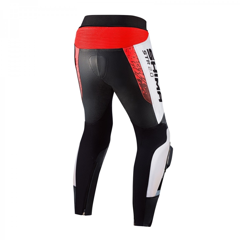 Shima STR 2.0 melns-balts-fluo sarkanas moto bikses