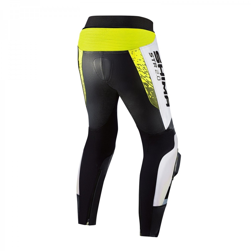 Shima STR 2.0 melns-balts-fluo dzeltenas bikses motociklam