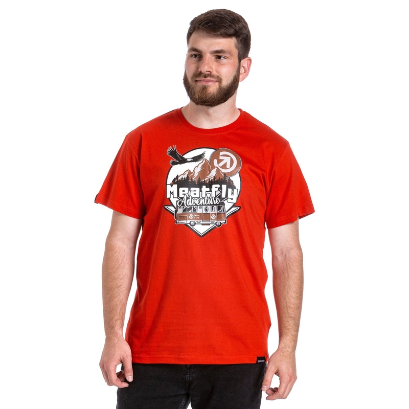 T-krekls Meatfly Mounty red izpārdošana