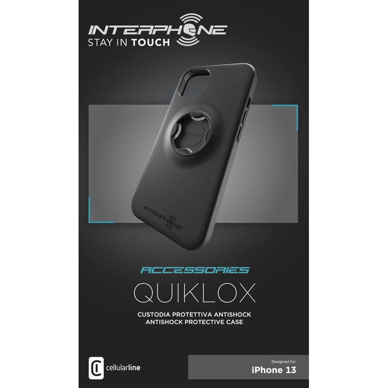 Aizsargvāciņš Interphone QUIKLOX priekš Apple iPhone 13 black